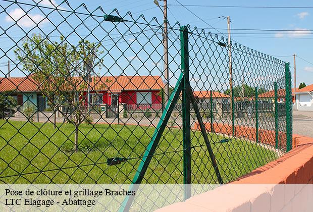 Pose de clôture et grillage  braches-80110 LTC Elagage - Abattage 